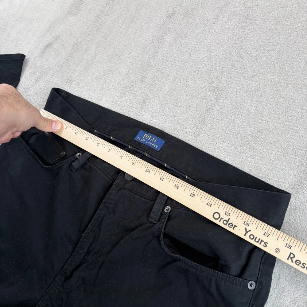 Polo‎ Ralph Lauren 5 Pocket Straight Leg Pants in Black Men 34x32 Stretch Preppy